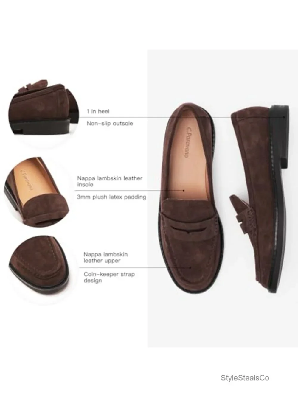 Genuine Leather Penny Loafers Nappa Mocc Cushioned